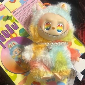 Colorful Plush Toy with Heart Necklace